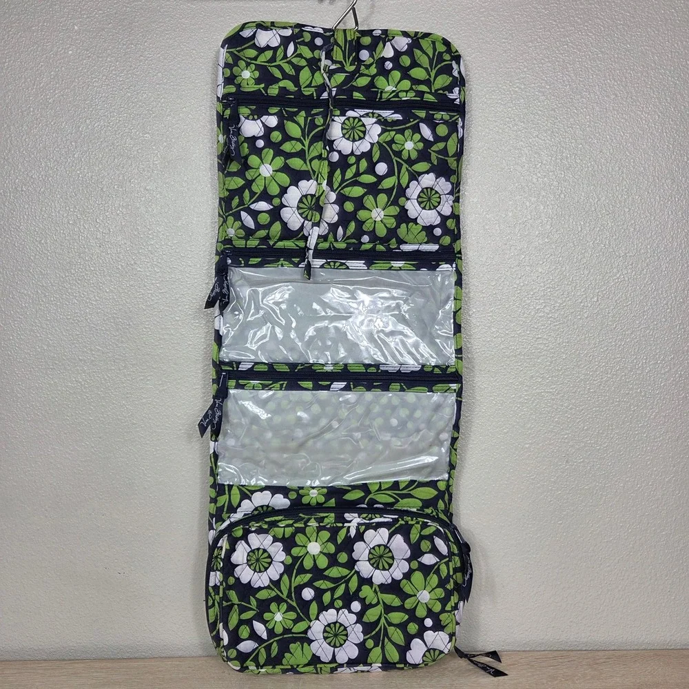 Vera Bradley Lucky You Hanging Travel Organizer Navy Green White Floral Retired